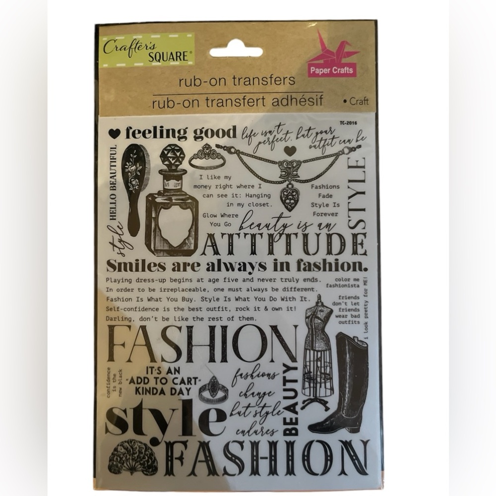 FASHION STYLE RUB ON TRANSFER PAPER CRAFTS
